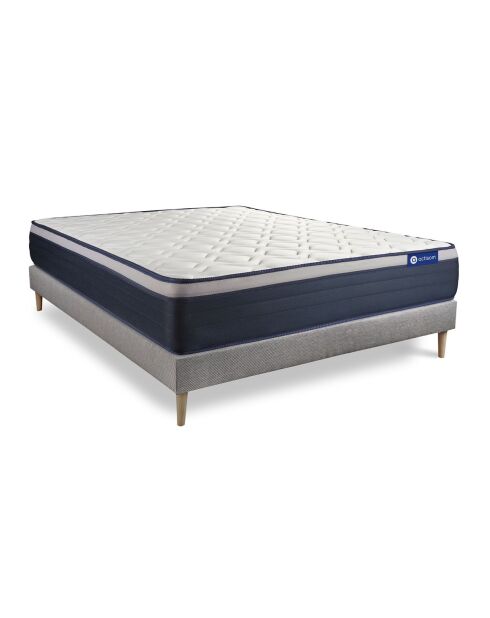 Ensemble matelas et sommier Actiflex Max gris avec sommier gris en kit - 180x200 cm