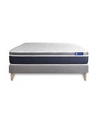 Ensemble matelas et sommier Actiflex Confort gris avec sommier gris en kit - 140x190 cm