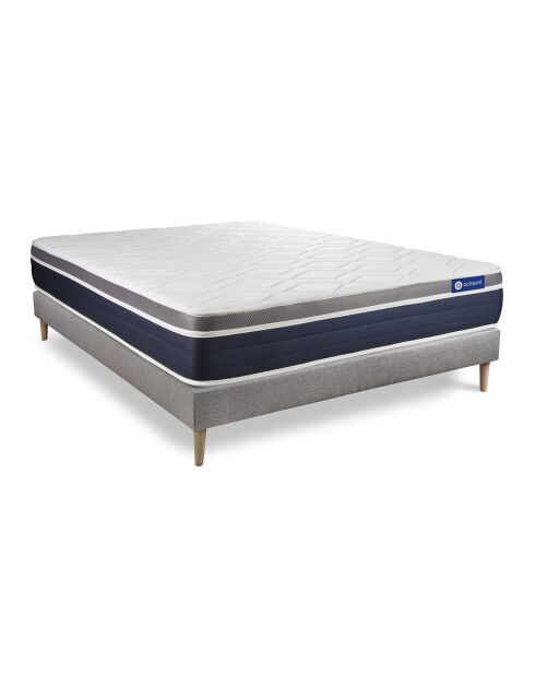 Ensemble matelas et sommier Actiflex Confort gris avec sommier gris en kit - 160x200 cm