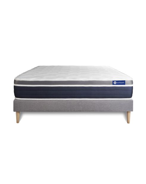 Ensemble matelas et sommier Actiflex Confort gris avec sommier gris en kit - 160x200 cm