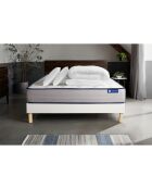 Pack lit complet Actimemo Form blanc avec matelas, sommier blanc en kit, 2 oreillers et couette - 140x190 cm