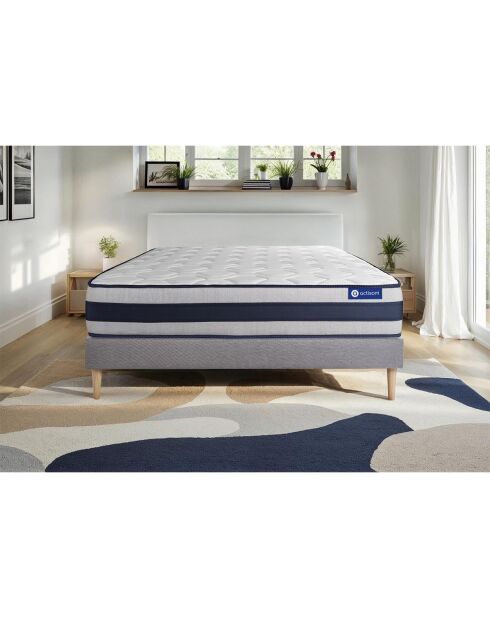 Ensemble matelas et sommier Actiflex Ergo gris avec sommier gris en kit - 140x190 cm
