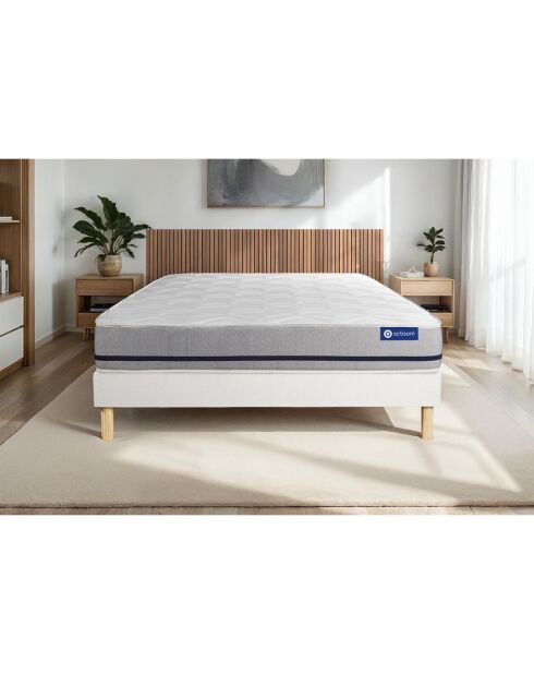 Ensemble matelas et sommier Actimemo Soft blanc avec sommier blanc en kit - 180x200 cm