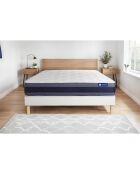 Ensemble matelas et sommier Actilatex Morpho blanc avec sommier blanc en kit - 140x190 cm