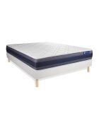 Ensemble matelas et sommier Actiflex Morpho blanc avec sommier blanc en kit - 140x190 cm