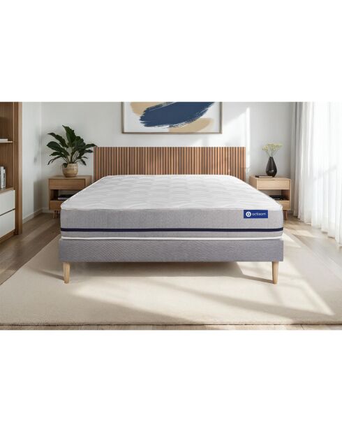 Ensemble matelas et sommier Actiflex Soft gris avec sommier gris en kit - 180x200 cm