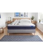 Pack lit complet Actiflex Morpho gris avec matelas, sommier gris en kit, 2 oreillers et couette - 200x200 cm