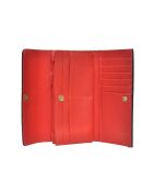 Rode leren portemonnee - 8,5x18,5x1 cm