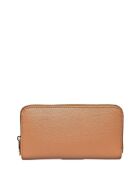Cognac leren portemonnee - 11x20x2,5 cm