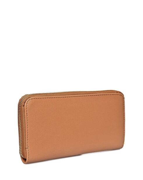 Cognac leren portemonnee - 11x20x2,5 cm