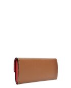 Cognac leren portemonnee - 8,5x18,5x1 cm