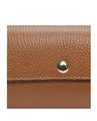 Cognac leren portemonnee - 8,5x18,5x1 cm