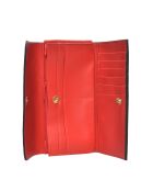 Zwarte leren portemonnee - 8,5x18,5x1 cm