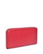 Rode leren portemonnee - 11x20x2,5 cm