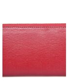 Rode leren portemonnee - 11x20x2,5 cm
