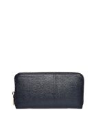 Zwarte leren portemonnee - 11x20x2,5 cm