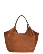 Hobo-tas in cognacsuède - 29x42x11 cm