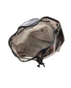 Zwarte leren rugzak - 32x36x14 cm