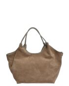 Hobo-tas in taupe suède - 29x42x11 cm