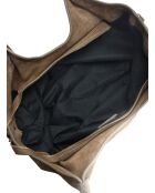 Hobo-tas in taupe suède - 29x42x11 cm