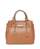 Cognac leren handtas - 28,5x38x18 cm