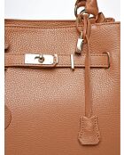 Cognac leren handtas - 28,5x38x18 cm