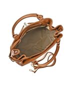 Cognac leren handtas - 28,5x38x18 cm