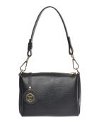 Zwarte leren handtas - 14x19x6,5 cm