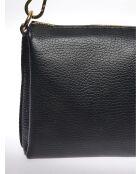 Zwarte leren handtas - 14x19x6,5 cm