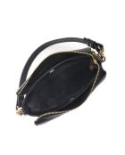 Zwarte leren handtas - 14x19x6,5 cm