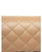Taupe leren schoudertas - 18x27,5x8 cm