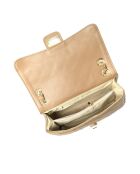 Taupe leren schoudertas - 18x27,5x8 cm
