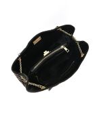Zwarte leren schoudertas - 26x33x15cm
