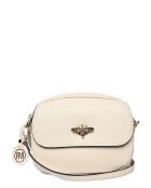Beige leren schoudertas - 18x22x6 cm