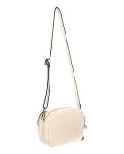 Beige leren schoudertas - 18x22x6 cm