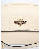 Beige leren schoudertas - 18x22x6 cm