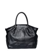 Zwarte leren handtas - 31x33x20 cm