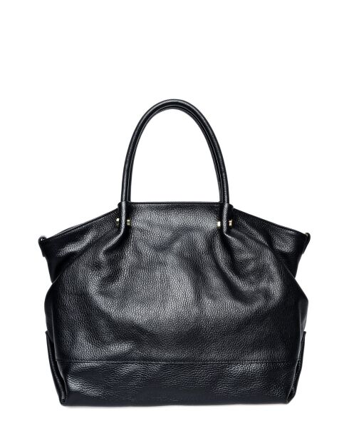 Zwarte leren handtas - 31x33x20 cm