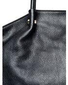 Zwarte leren handtas - 31x33x20 cm