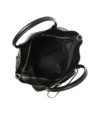 Zwarte leren handtas - 31x33x20 cm
