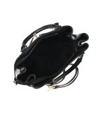 Zwarte leren handtas - 28,5x38x18 cm