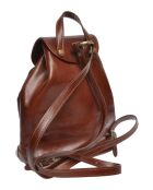 Bruine leren rugzak - 32x36x14 cm