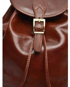 Bruine leren rugzak - 32x36x14 cm