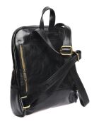 Zwarte leren rugzak - 26,5x38x14 cm