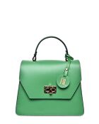 Groene leren handtas - 19x23x11 cm