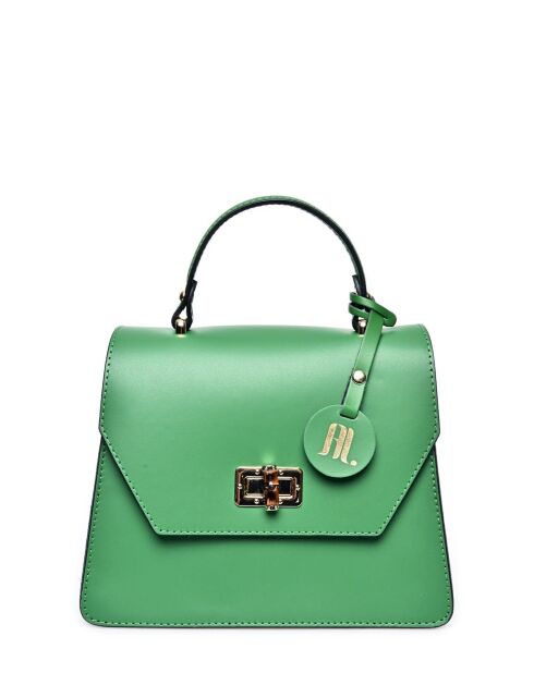 Groene leren handtas - 19x23x11 cm
