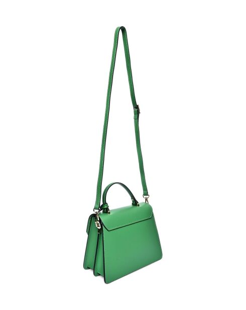 Groene leren handtas - 19x23x11 cm