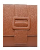 Cognac leren schoudertas - 18x23x8 cm