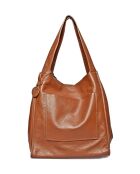 Cognac leren draagtas - 38x54x19cm