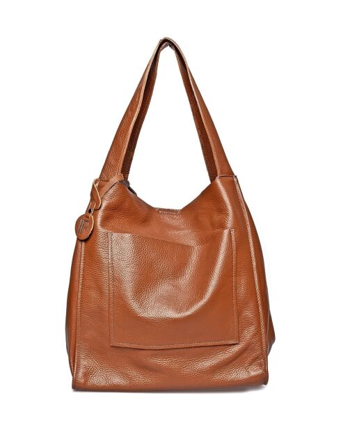 Cognac leren draagtas - 38x54x19cm